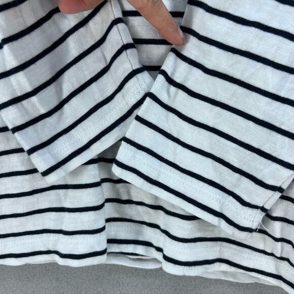 Tommy Hilfiger Women's Half Zip Long Sleeve Hoodie White Blue Stripes Preppy Y2K - Picture 4 of 10